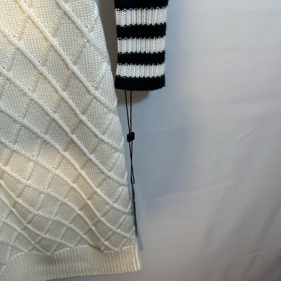 Tommy Hilfiger Womens Size M Long Sleeve Textured Knit Sweater Dress Cream - Picture 12 of 15